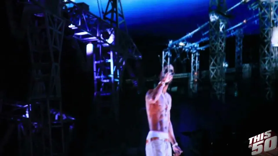 50 Cent performing at Coachella 2012 with Dr Dre and Snoop Dogg